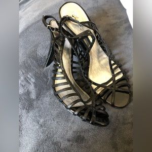 Beautiful black caged sandals.